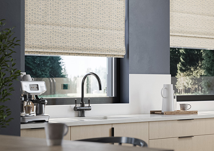 Rolling Hills Velvet, Cashmere - Motorised Roman Blind - Image 5